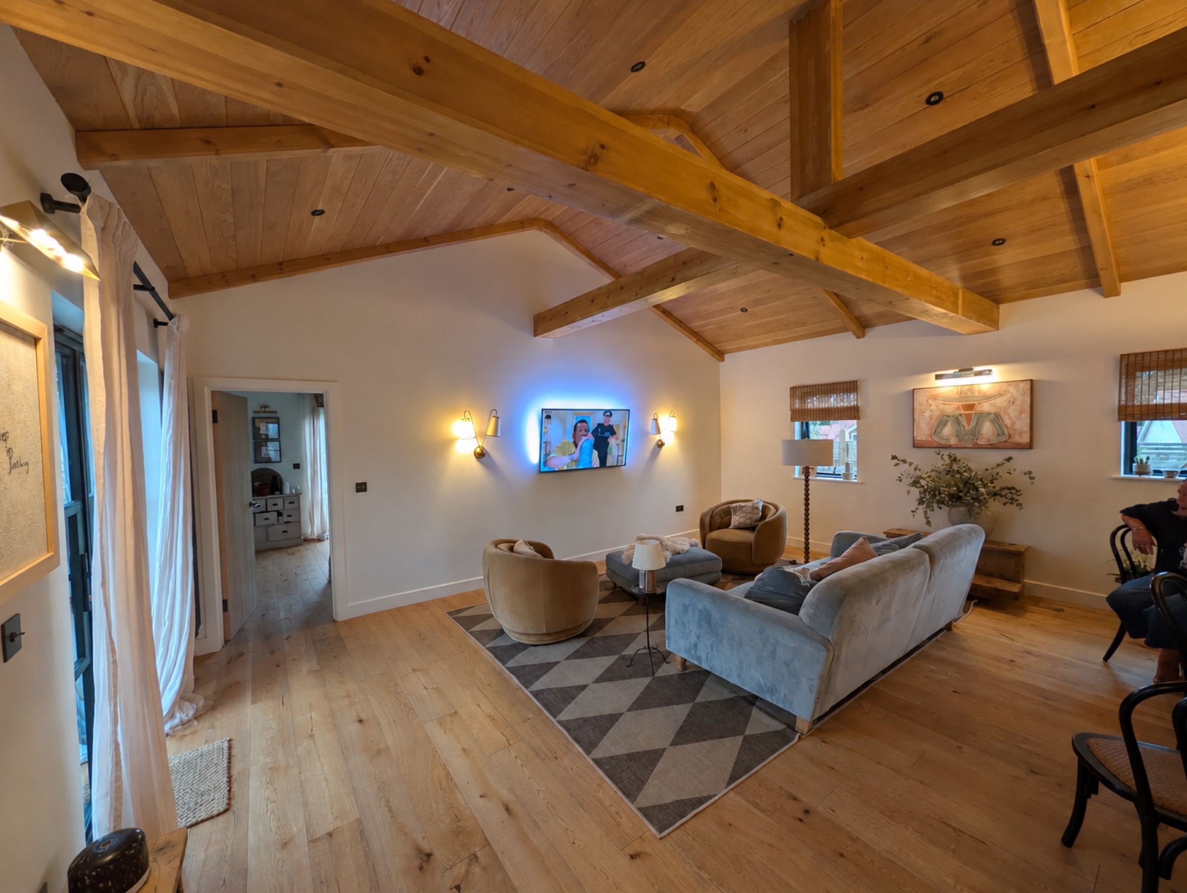 New Build, Cuckfield — living space with vaulted ceiling