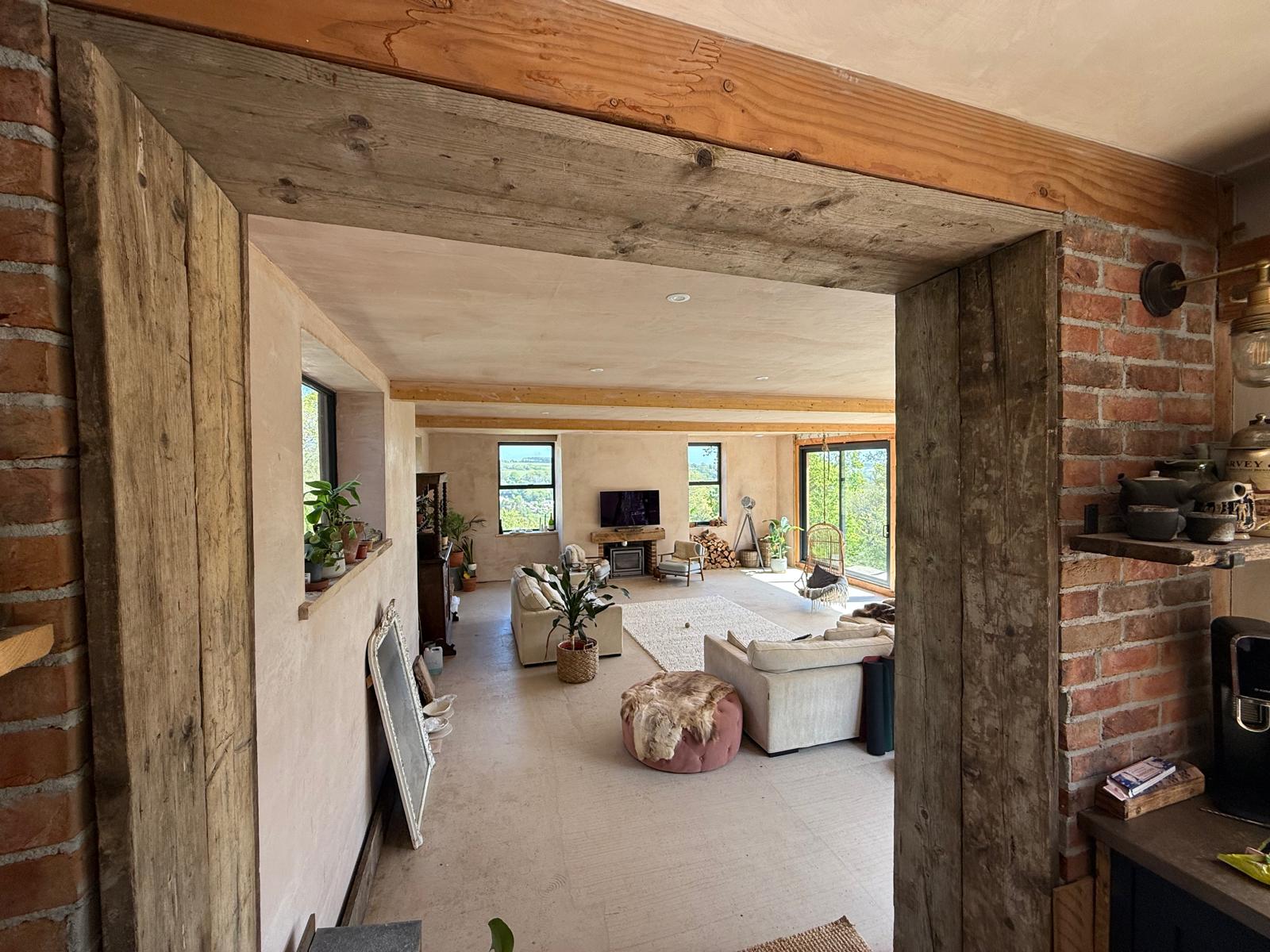 New Build, Lyme Regis — living room with view
