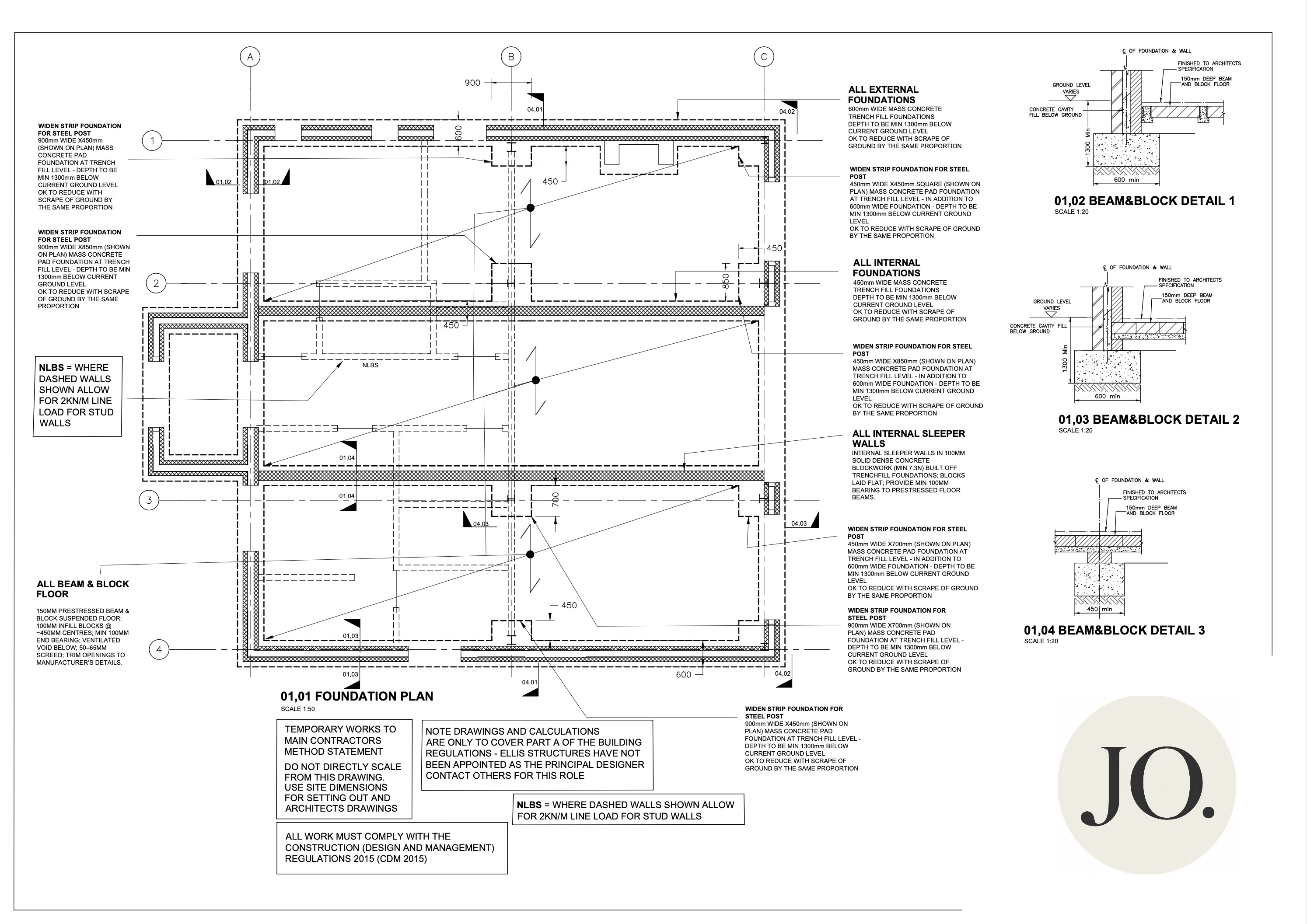 Structural drawing — foundation plan
