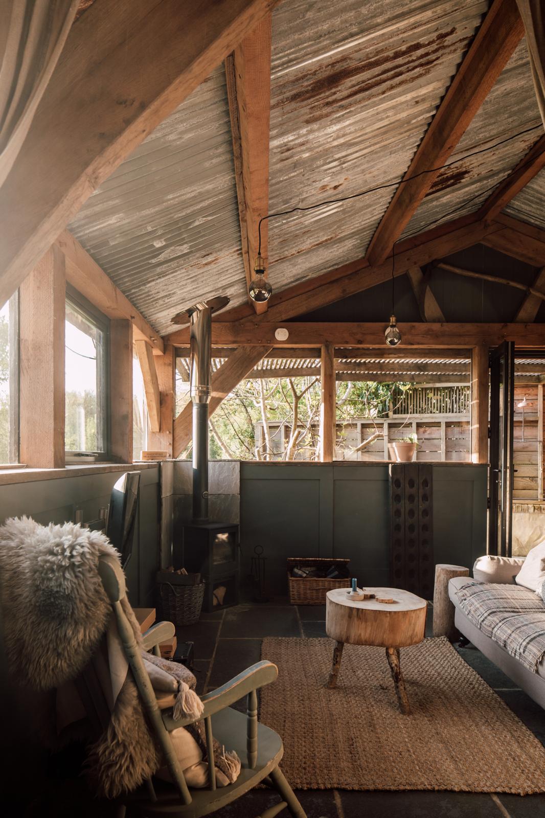 The Writers Cabin, Dorset — living room