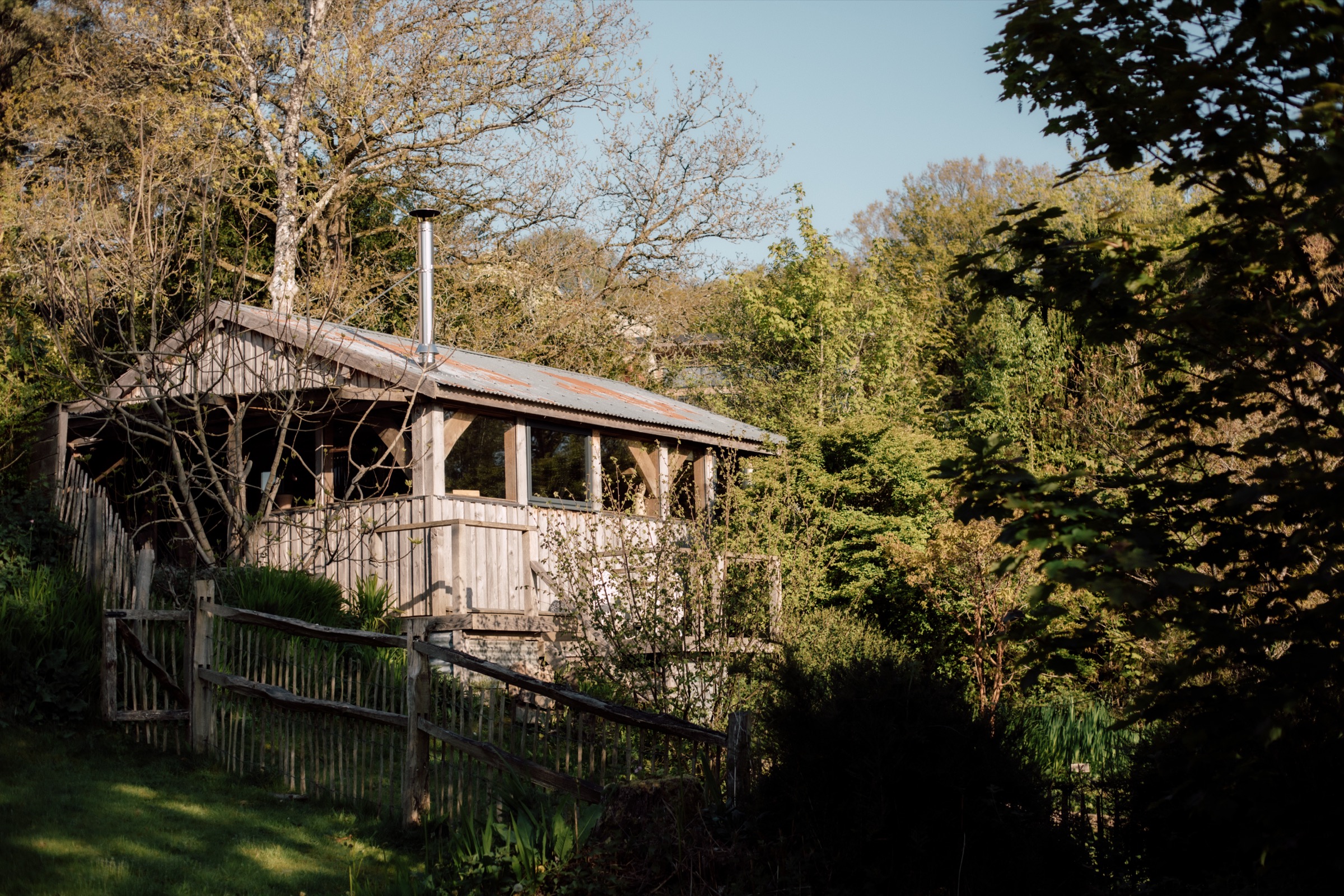 The Writers Cabin, Dorset — exterior in woodland setting